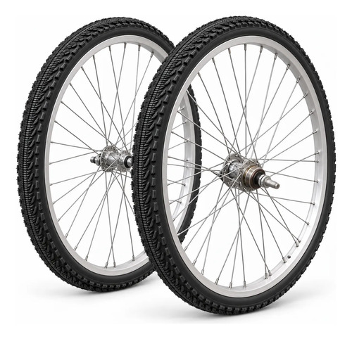Jgo Ruedas Alum. Rod. 26 Mtb + Cubiertas Dhs Slick + Cámaras